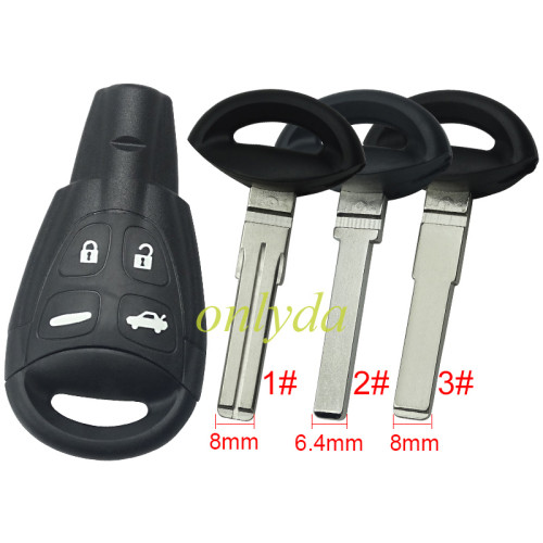 For SAAB 4 button remote key shell，pls choose blade