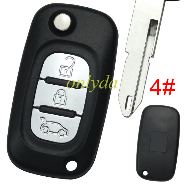 For Renault 3 button remote key blank ,with badge , 1#VA2 2#HU83 3#VAC102 4#NE73 ,pls choose blade