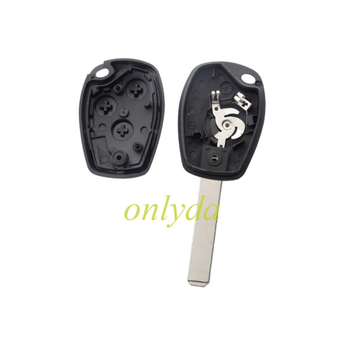 For  Renault 2/3 button  key blank with stainless steel battery clamp, with badge , pls choose button