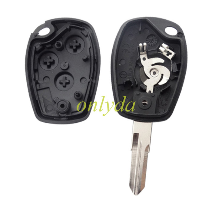 For Renault 2/3 button  key blank with stainless steel battery clamp with NE73 and Vac102, with badge.pls choose button and blade