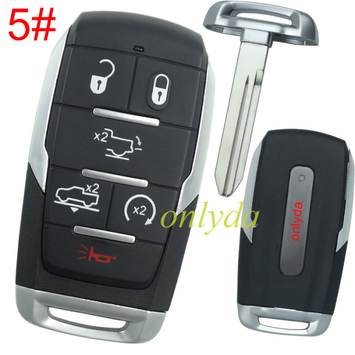 For Chrysler  key shell with light emergency blade included,with RAM badge, pls choose the button