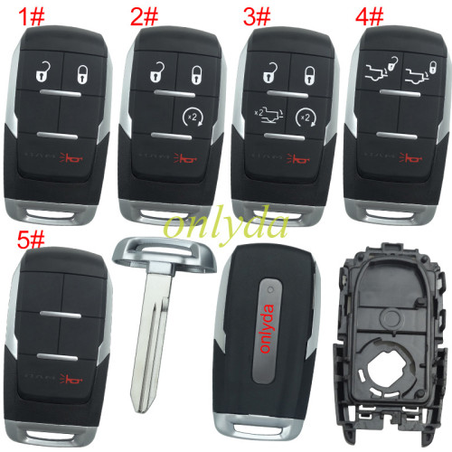 For Chrysler  key shell without light, emergency blade included,with RAM badge, pls choose the button