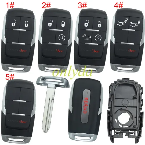 For Chrysler  key shell without light, emergency blade included,with RAM badge, pls choose the button