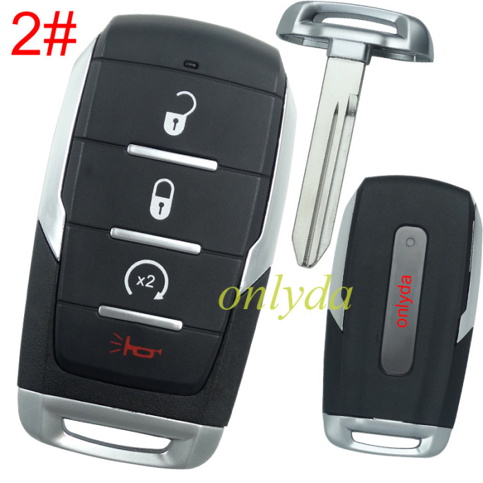 For Chrysler  key shell with light emergency blade included,with RAM badge, pls choose the button