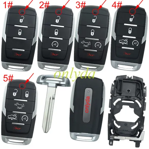 For Chrysler  key shell with light emergency blade included,with RAM badge, pls choose the button