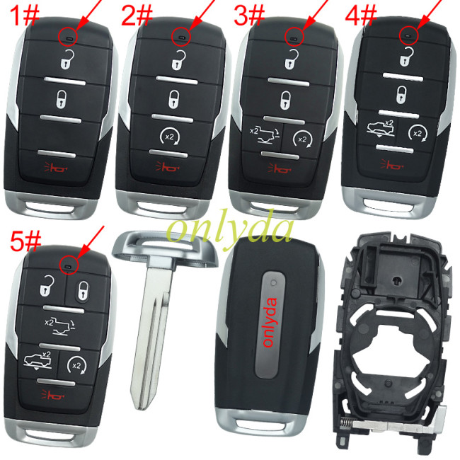 For Chrysler  key shell with light emergency blade included,with RAM badge, pls choose the button