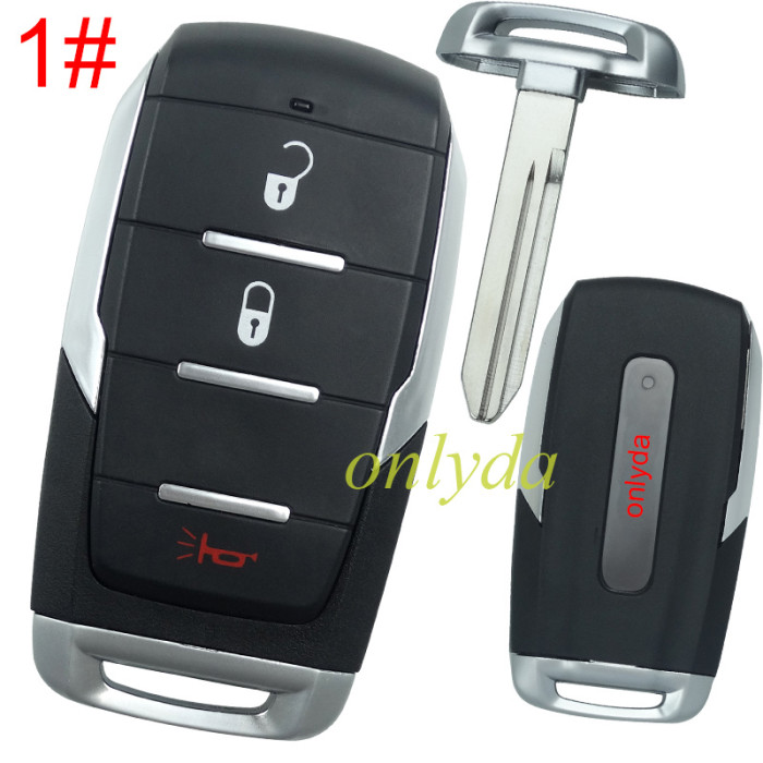 For Chrysler  key shell with light emergency blade included,with RAM badge, pls choose the button