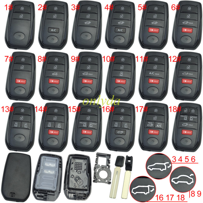 For  Toyota  remote key blank fit for origina PCB , pls choose button