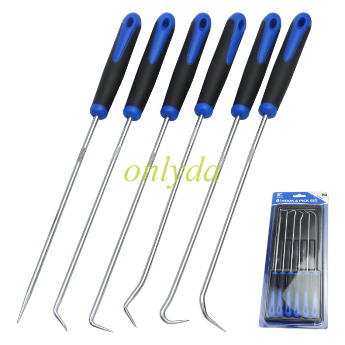 6 Pieces Heavy Duty Pick & Hook Set For Extra Long O-ring And Seal Remover Maintenance Tools For Jewelry Electronic 6 Pcs Hook And Pick Set Extra Long O-ring And Seal Remover Tools