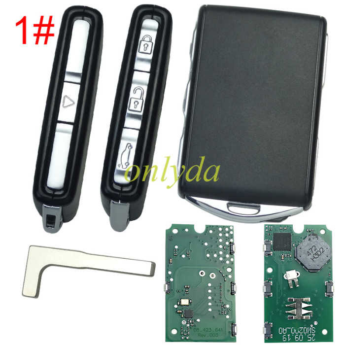 For Volvo smart card 3+1 button 433.92 Mhz  chip ：8A (Tiris DST AES ) CMIIT ID :2015DJ3461 IC:4008C-HUF8423 FCC ID YGOHUF8423