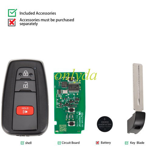 Autel IKEYTY8A3AL Universal Smart Remote Key 3 Buttons For Toyota 8A series
