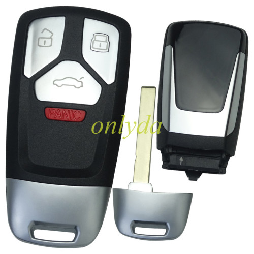 For Audi 3+1 button remote key blank with blade without badge