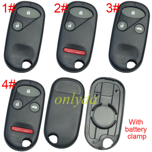 For Honda remote key shell without badge,with battery part，pls choose button