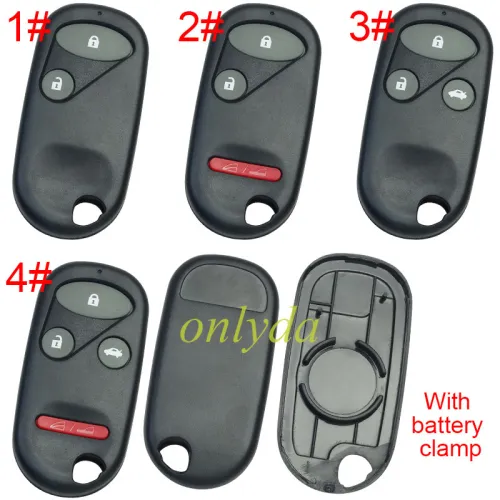 For Honda remote key shell without badge,with battery part，pls choose button