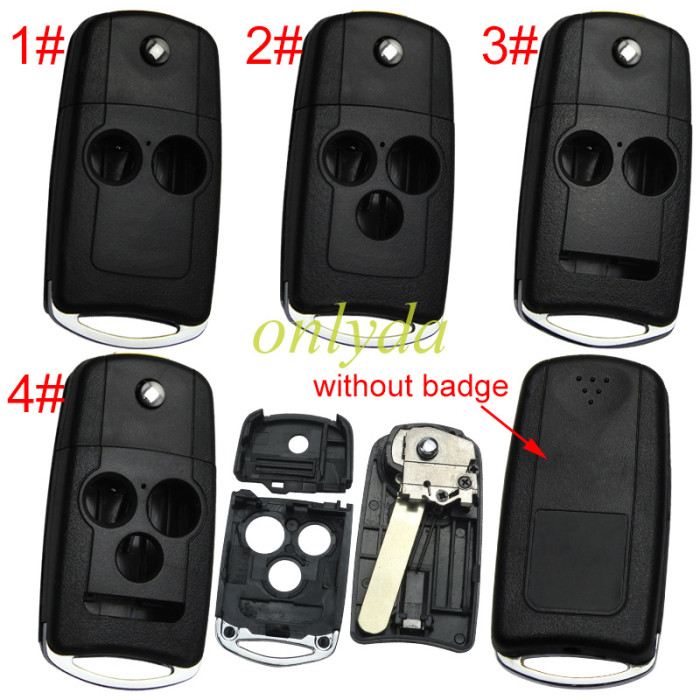 For Honda  flip remote key blank without badge, pls choose button .