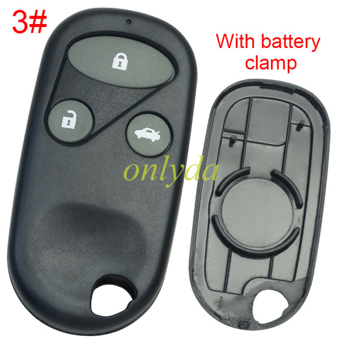 For Honda remote key shell without badge,with battery part，pls choose button