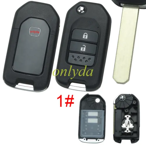 For Honda  modified remote key shell with badge , pls choose button