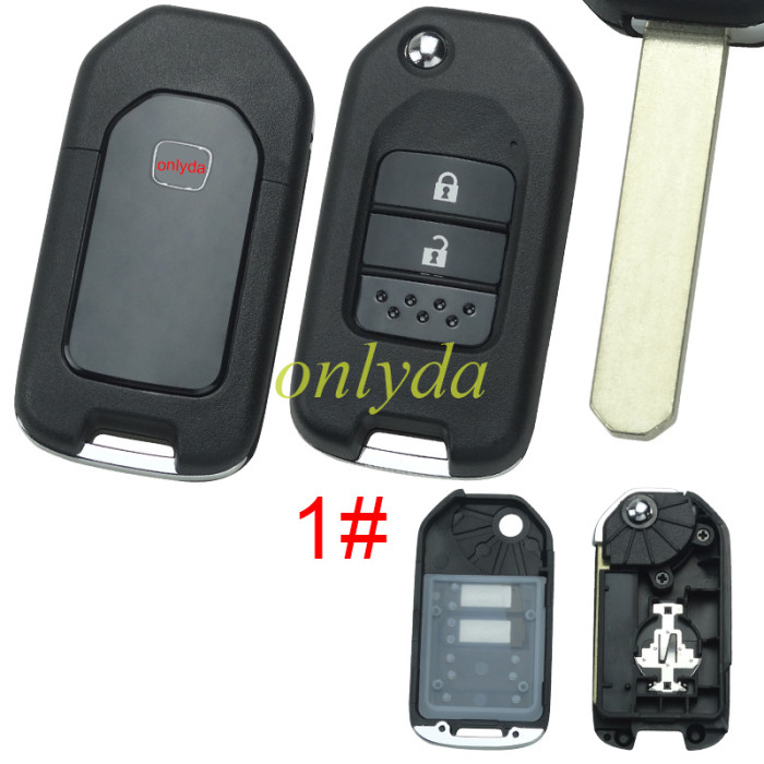 For Honda  modified remote key shell with badge , pls choose button
