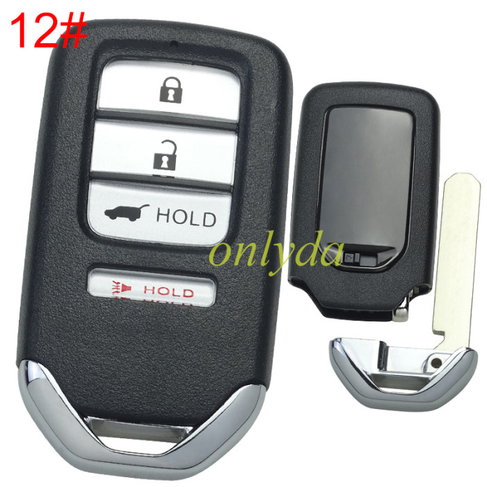 For Honda  remote key shell with blade without badge , pls choose button