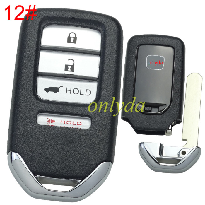 For Honda  remote key shell with blade with badge , pls choose button