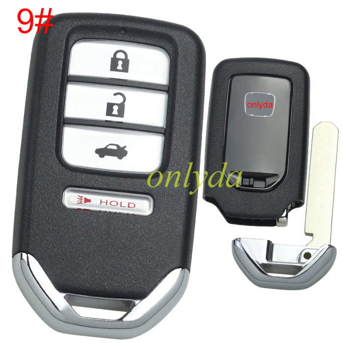For Honda  remote key shell with blade with badge , pls choose button