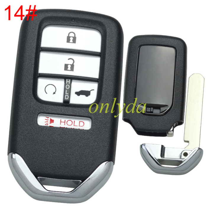 For Honda  remote key shell with blade without badge , pls choose button
