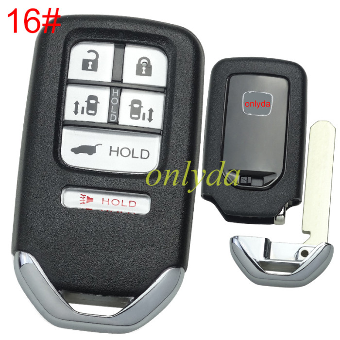For Honda  remote key shell with blade with badge , pls choose button