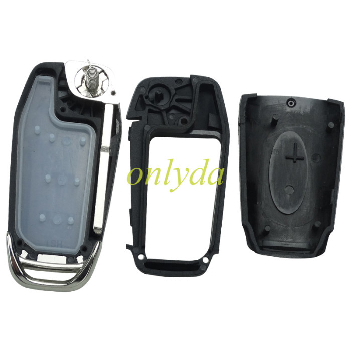 For Ford  modified  remote key shell with Hu101 blade  wihtout battery clamp with badge , pls choose button