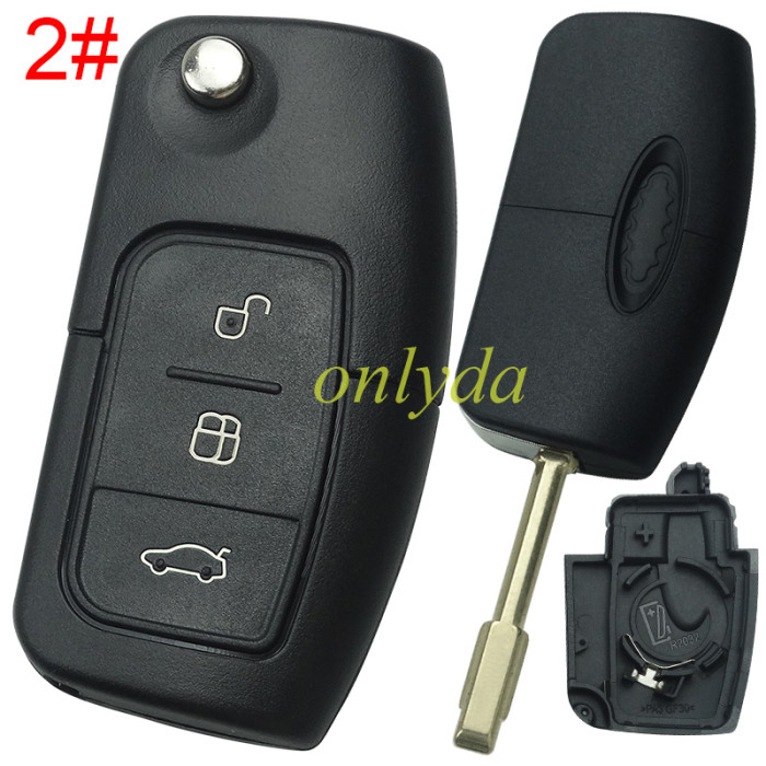 For Ford Mondeo flip remote key blank, pls choose button