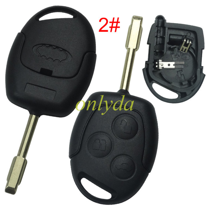 For Ford Focus 3 button  remote key shell (with battery clamp)， pls choose key head.