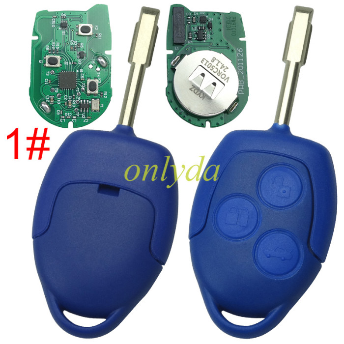 KYDZ Brand Ford Transit blue remote key with 434mhz with electric 4D63 chip FCCID:6CIT15K601 AG AG