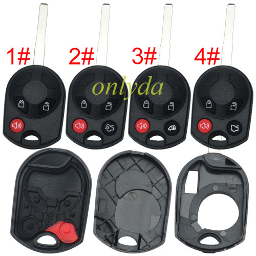 For Ford 3/4 button remote key shell(3 parts). Pls choose button
