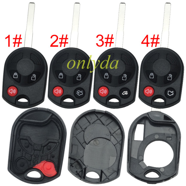 For Ford 3/4 button remote key shell(3 parts). Pls choose button