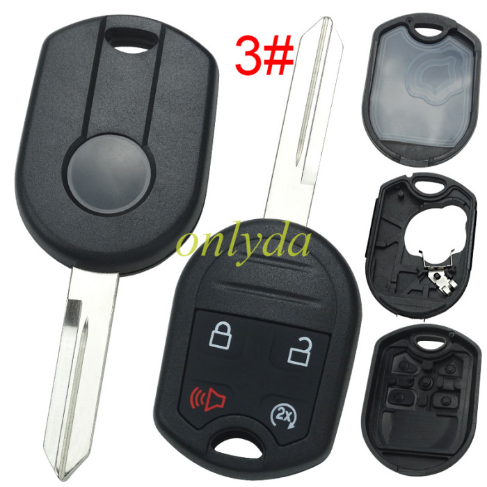 For Ford  remote key blank with badge ， pls choose button.