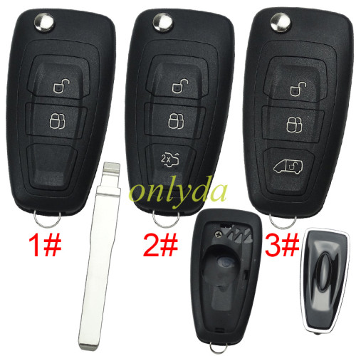 Ford focus flip  remote key blank，pls choose button