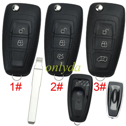 Ford focus flip  remote key blank，pls choose button