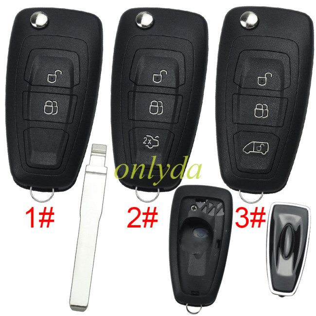 Ford focus flip  remote key blank，pls choose button