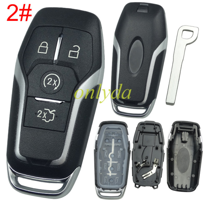 【Not regular item, for wide circuit board】For Ford  remote key shell with key blade with badge， pls choose button