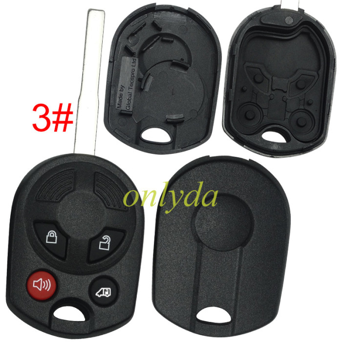 Super Stronger GTL shell  Ford 3/4 button remote key shell(3 parts). Pls choose button