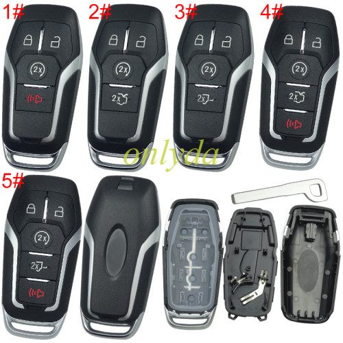 For Ford  remote key shell with key blade with badge， pls choose button