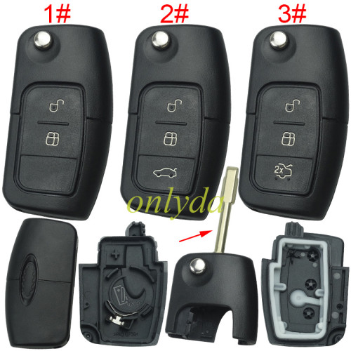 For Ford Mondeo flip remote key blank, pls choose button