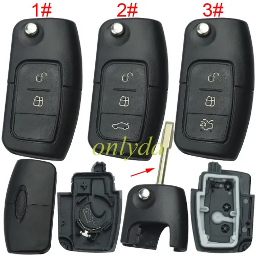For Ford Mondeo flip remote key blank, pls choose button