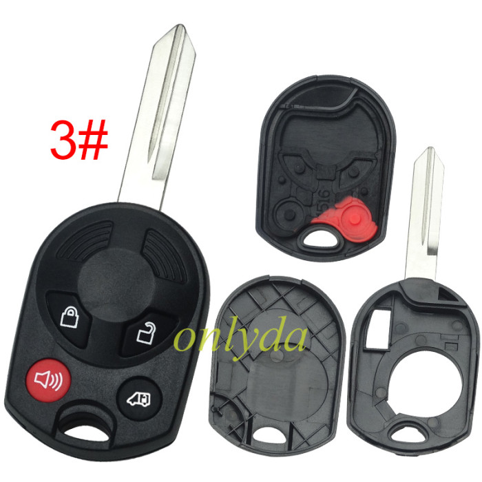 For Ford 3/4 button remote key shell(3 parts). Pls choose button