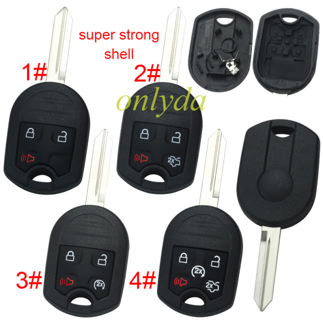For Super Stronger GTL shell Ford upgrade remote key shell with badge , pls choose button