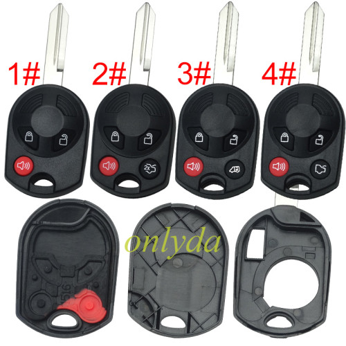 For Ford 3/4 button remote key shell(3 parts). Pls choose button