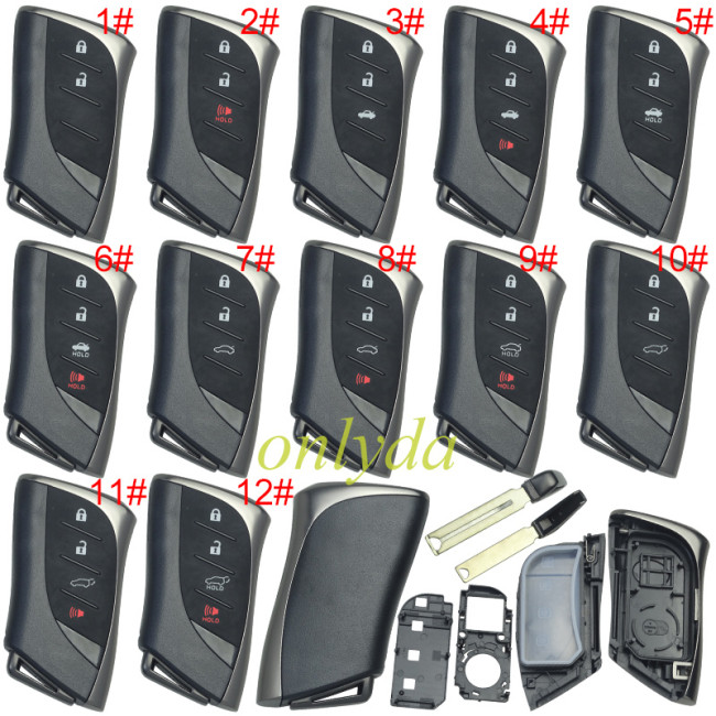 For Lexus remote Key blank with blade【 without badge】 ,pls choose button model
