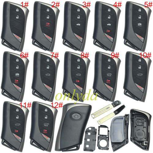 For Lexus  remote Key blank with blade with badge ,pls choose button  model
