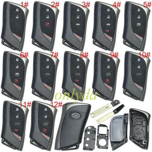 For Lexus  remote Key blank with blade with badge ,pls choose button  model