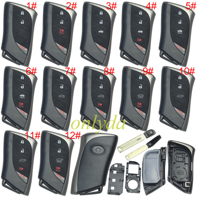 For Lexus  remote Key blank with blade with badge ,pls choose button  model