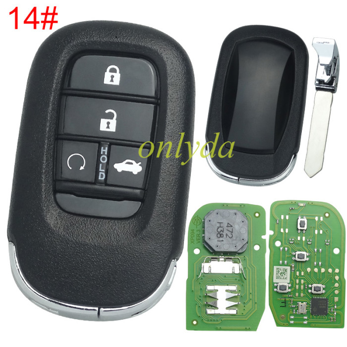 Xhorser smart remote key for Honda 4 button PN:XZBT51EN